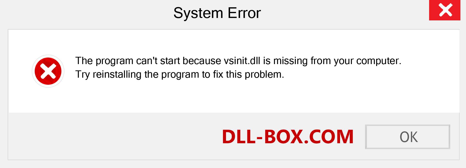  vsinit.dll file is missing?. Download for Windows 7, 8, 10 - Fix  vsinit dll Missing Error on Windows, photos, images