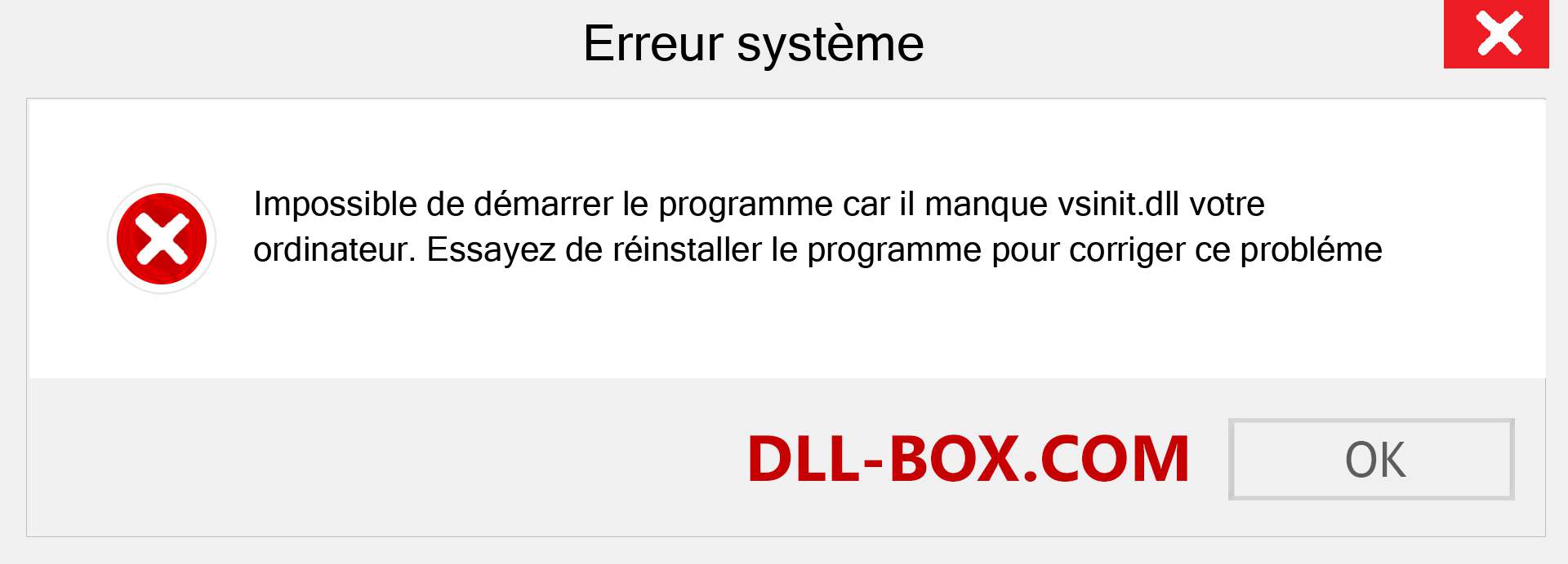 Le fichier vsinit.dll est manquant ?. Télécharger pour Windows 7, 8, 10 - Correction de l'erreur manquante vsinit dll sur Windows, photos, images